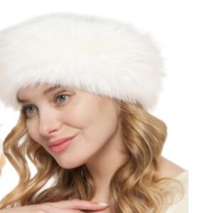 White Faux Fur Winter Headband